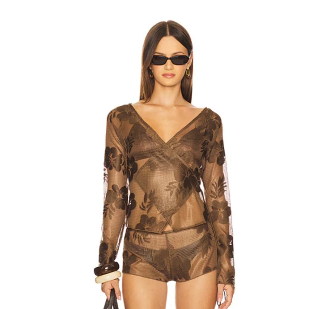 NWT Jaded London Celina Wrap Mesh Top, Size 2